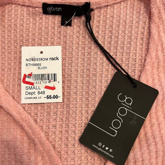 Gibson  NEW Blush V Neck Sweater Pullover Size Small New with tags - Picture 8 of 12
